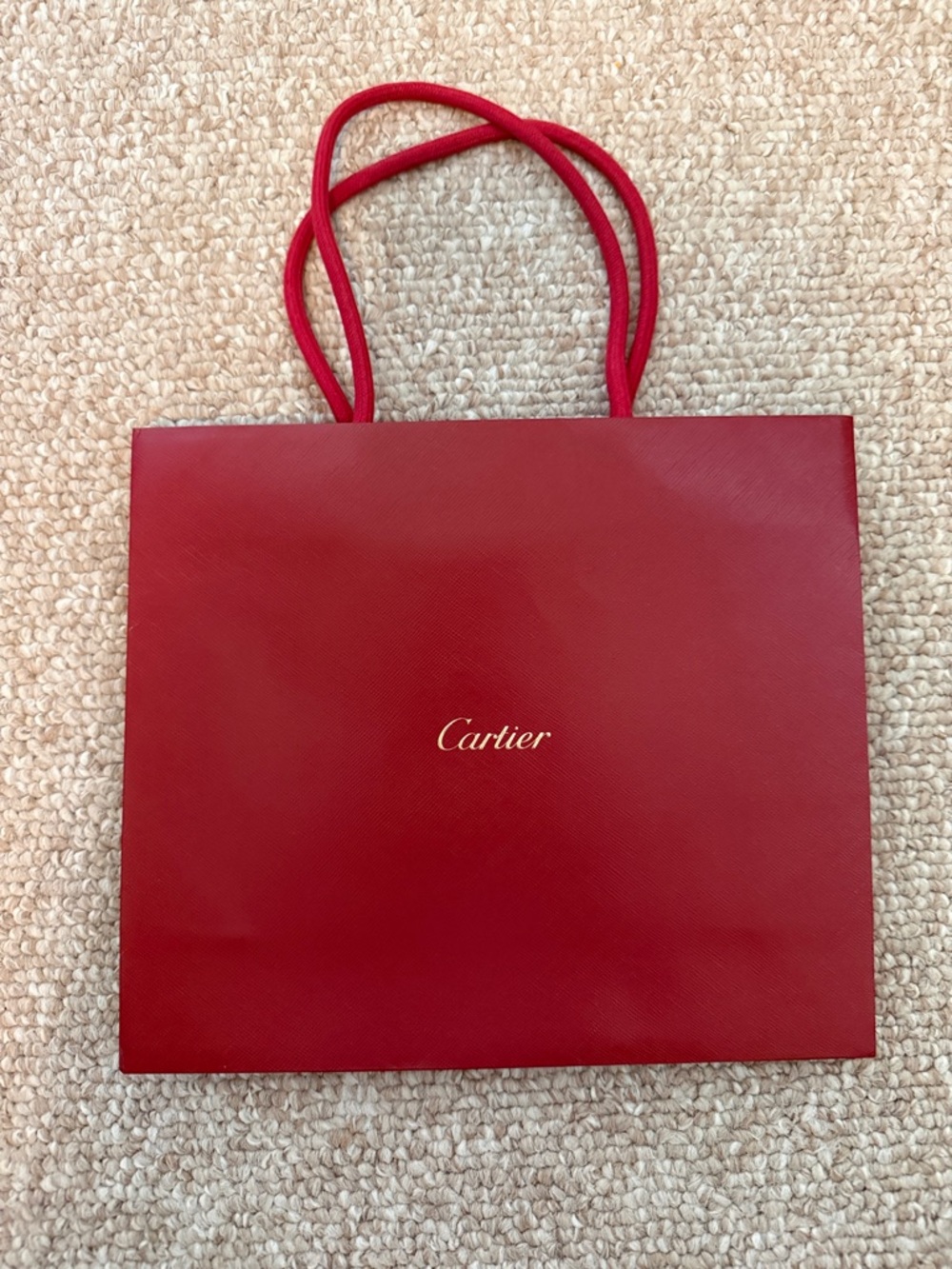 Cartier Red Shopper Tote with Gold Logo
